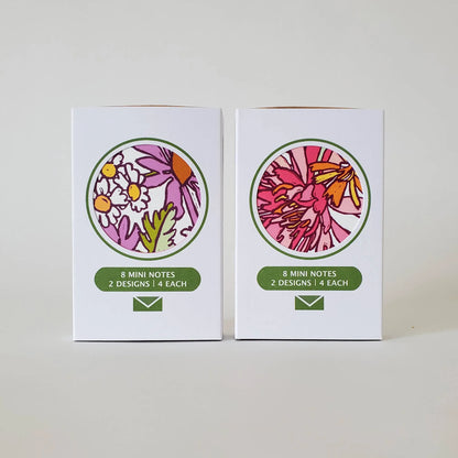 Lotus & Daisy Mini Note Card Set of 8 Gift Tags
