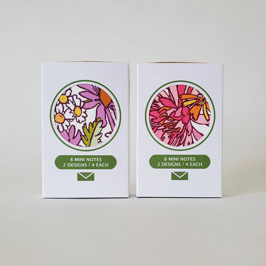 Lotus & Daisy Mini Note Card Set of 8 Gift Tags