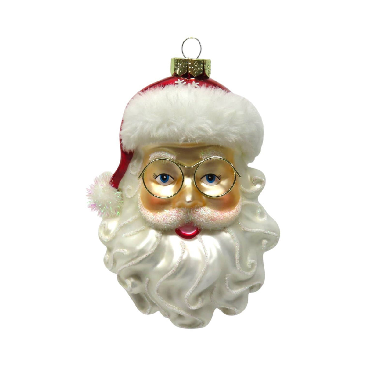 Santa Head with Glasses Ornament