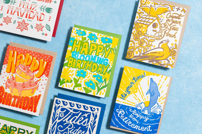Happy Blooming Letterpress Birthday Card