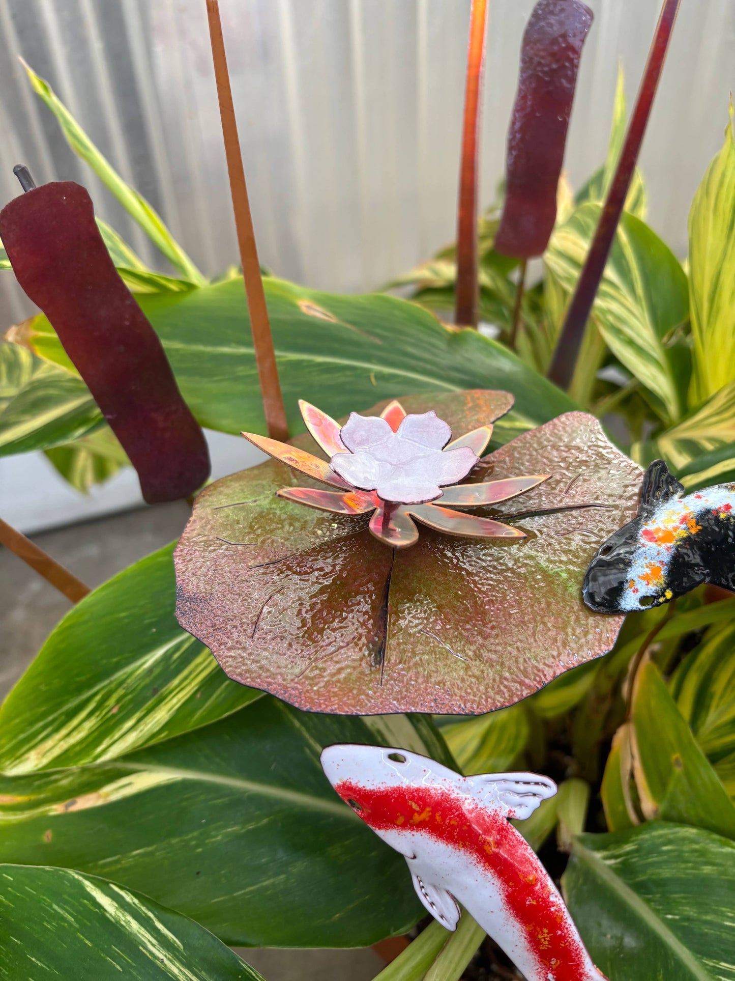 Copper Enamel Porcelain Lily Pad