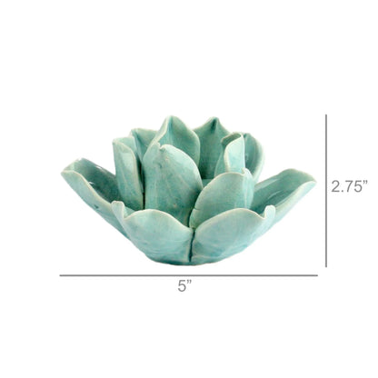 Lotus Tea Light Holder - Teal