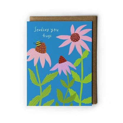 Echinacea Sending Hugs Encouragement Greeting Card