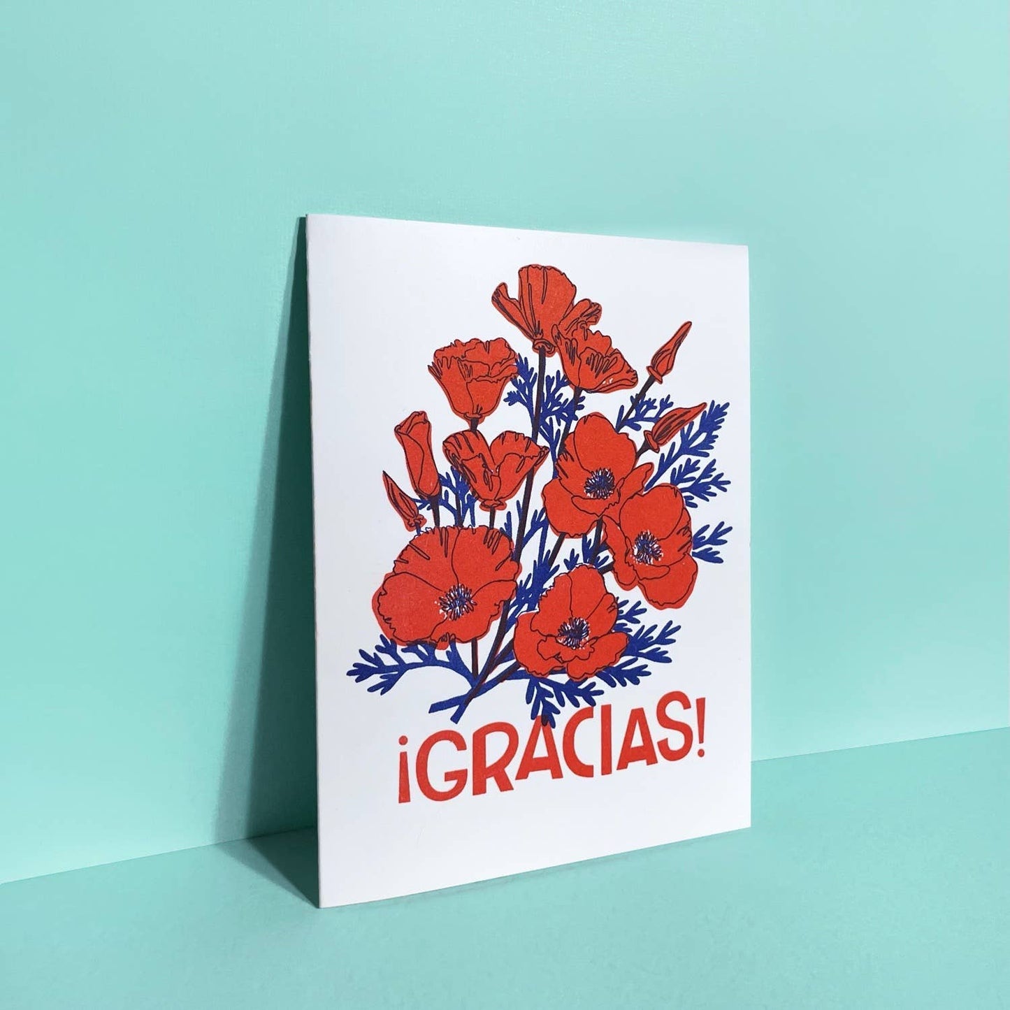 Gracias Poppies Greeting Card