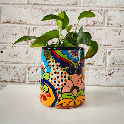 Mexican Talavera Cylinder Vase