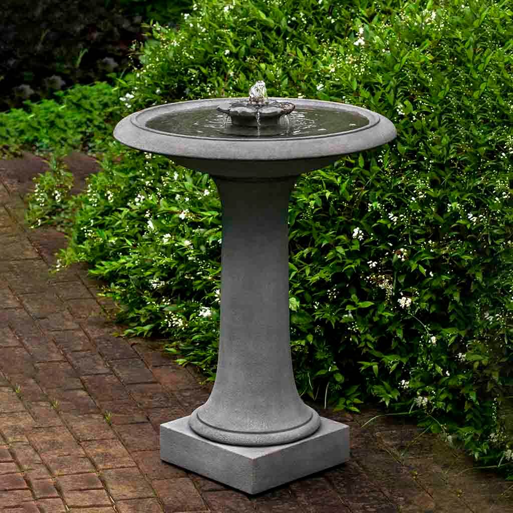 Campania Camellia Birdbath Fountain in Alpine Stone