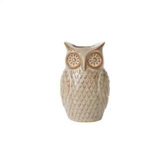 Ceramic owl budvase on a white background