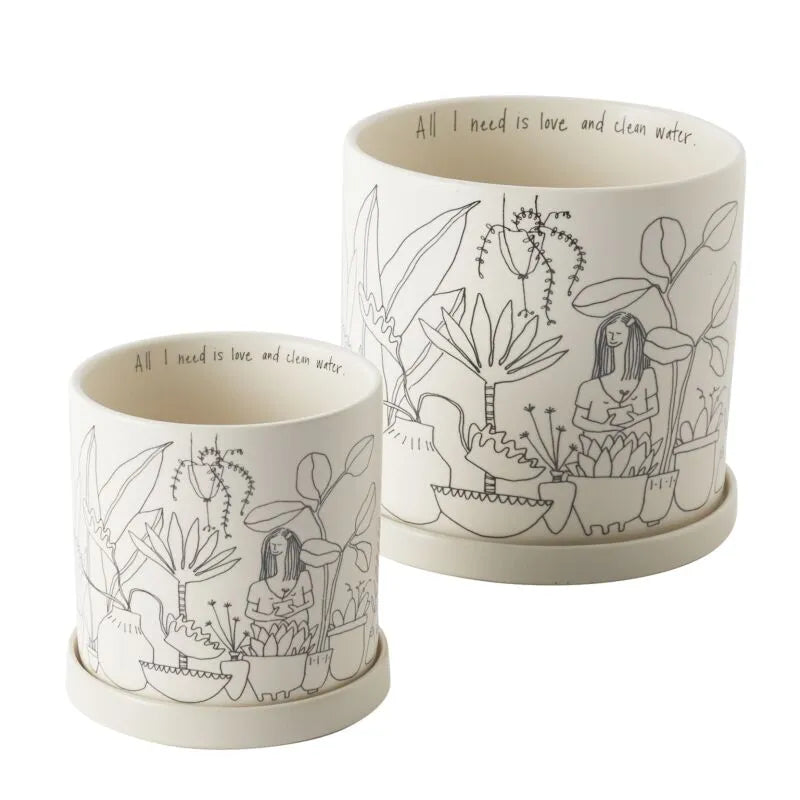 Plant Lady Pot With Saucer